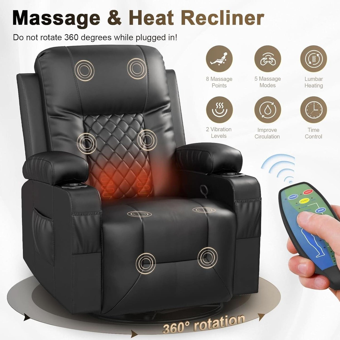 Living Room Furniture Set Loveseat Recliner And 2 Piece Massage Recliner Chairs