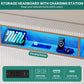 King Corduroy Platform Bed With Charging Station And LED Lights