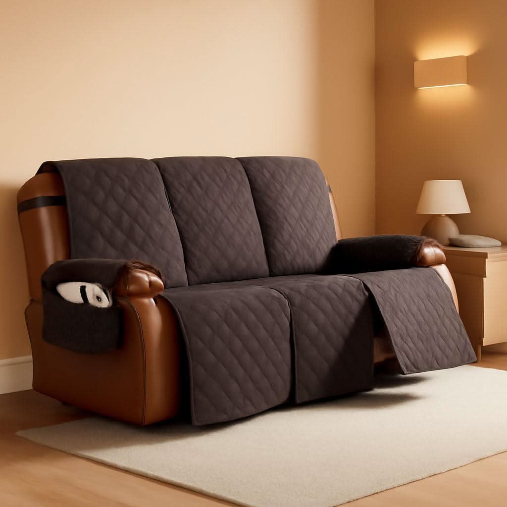Waterproof Recliner Sofa Cover Three Seater Chocolate