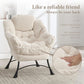 White Ergonomic Contemporary Lounge Chair With Ottoman