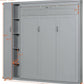 Gray Queen Murphy Bed Featuring Integrated Shelving-4