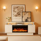 White 70 Inch Fireplace TV Stand Entertainment Center