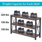 Rustic 47 Inch 3 Tier Sofa Console Table With Open Shelves