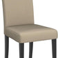 Khaki Upholstered Parson Dining Chair Set 4 Wood Legs