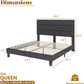 Queen Size Grey Linen Upholstered Platform Bed frame