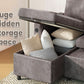 Charcoal Gray Sleeper Sofa With Reversible Storage Chaise