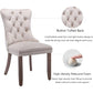 Beige Velvet Dining Chairs Set Of Six Tufted Wingback
