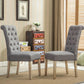 Gray Solid Wood Tufted Parsons Dining Chair Set Of 2