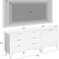 White Fluted TV Stand With Entertainment Center Storage