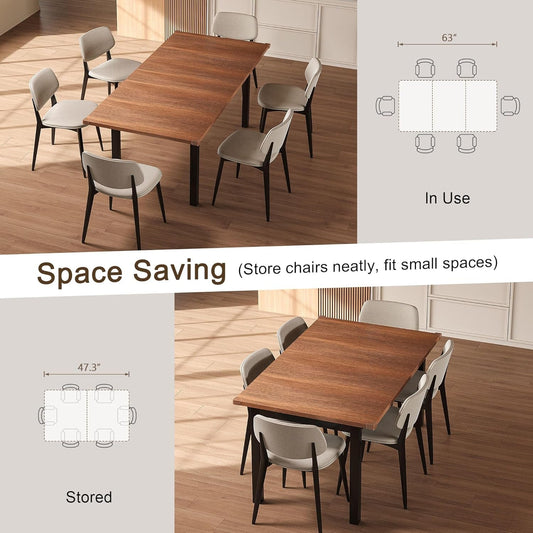 63 Inch Extendable Dining Table Classic Rustic Chic