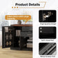 63Inch Charcoal Farmhouse Barn Door Sideboard Cabinet-3