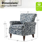 Elegant Floral Wingback Chair With Removable Cushion