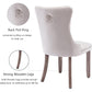 Beige Velvet Dining Chairs Set Of Six Tufted Wingback