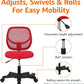 Kids Adjustable Mesh Low Back Swivel Desk Chair With Footrest Red