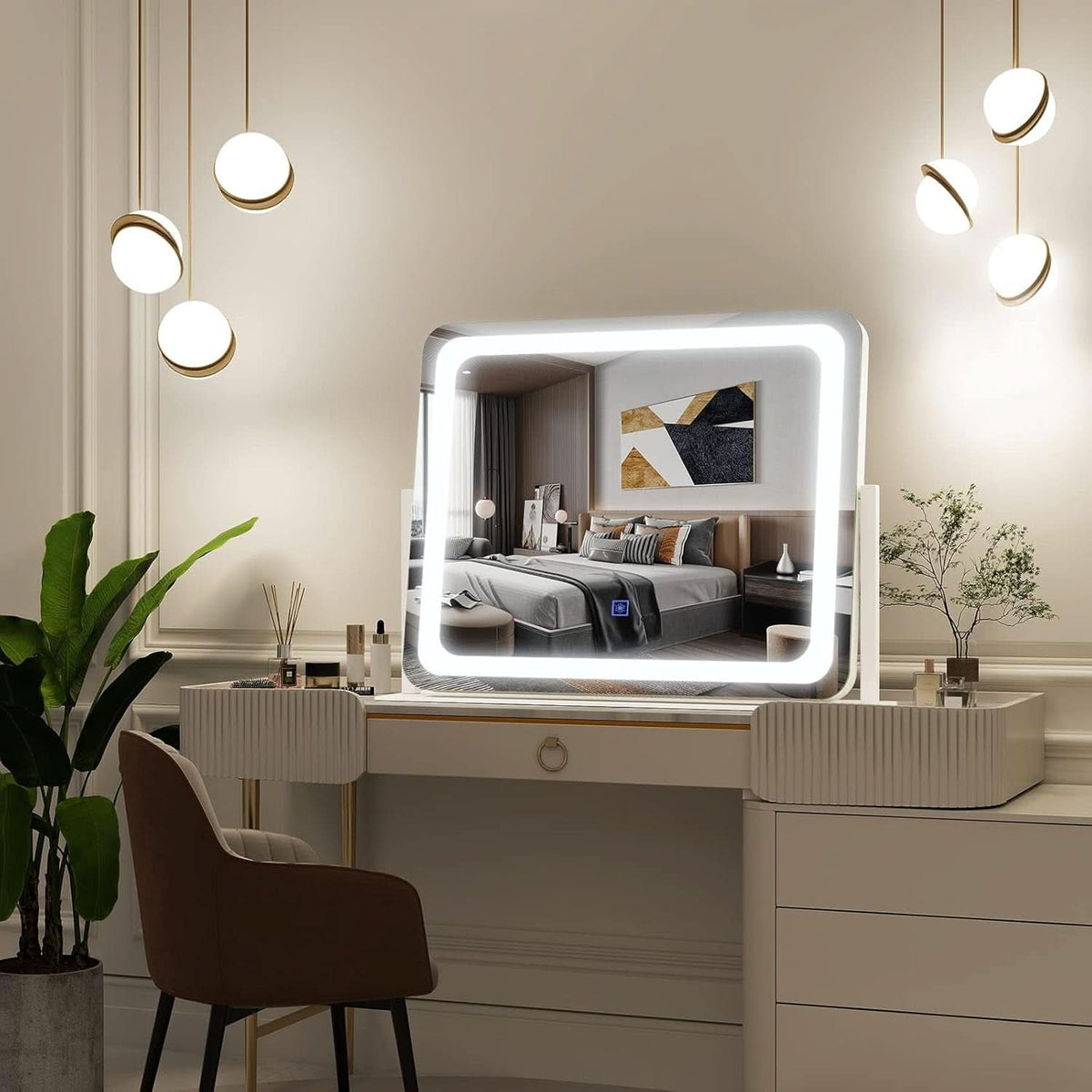 22x17 Vanity Mirror With ThreeColor Lighting Dimmable