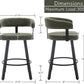 Green Leather Counter Height Bar Stools Set Of 4 With Backs 25 Inch