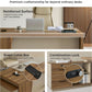79 Inch L Shaped Desk Lockable Drawers Privacy Panel