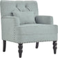 Sapphire Blue Upholstered Club Chair Lumbar Pillow