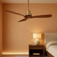 Contemporary Hardwood Ceiling Fan Featuring Soft Brass