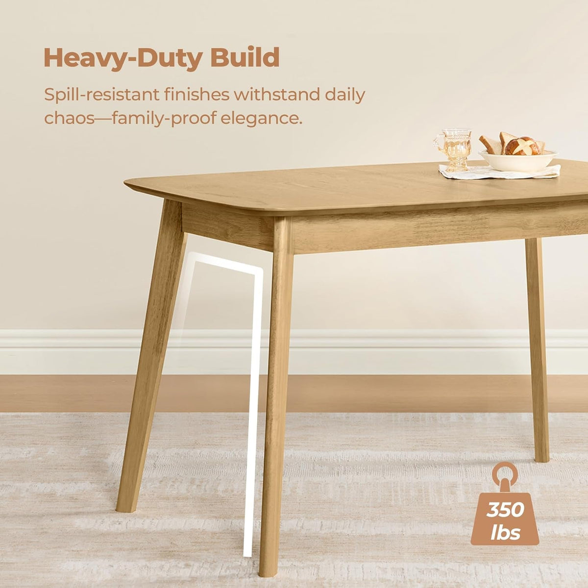 Extendable Dining Table FortySeven To Fifty Nine Inches Oak Veneer