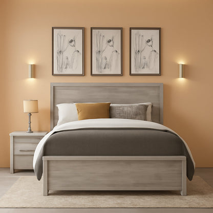 SignatureDesign Queen Panel Bed Frame Engineered Wood Gray