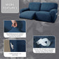 Extra Wide Reclining Loveseat Slipcover Navy Jacquared