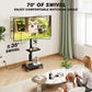 Black Rolling TV Stand With Integrated Storage Shelving