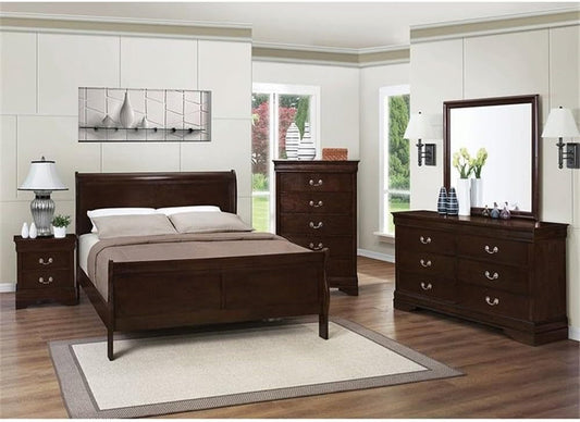 Traditional Full Dimensions Cappuccino Sleigh Panel Bed