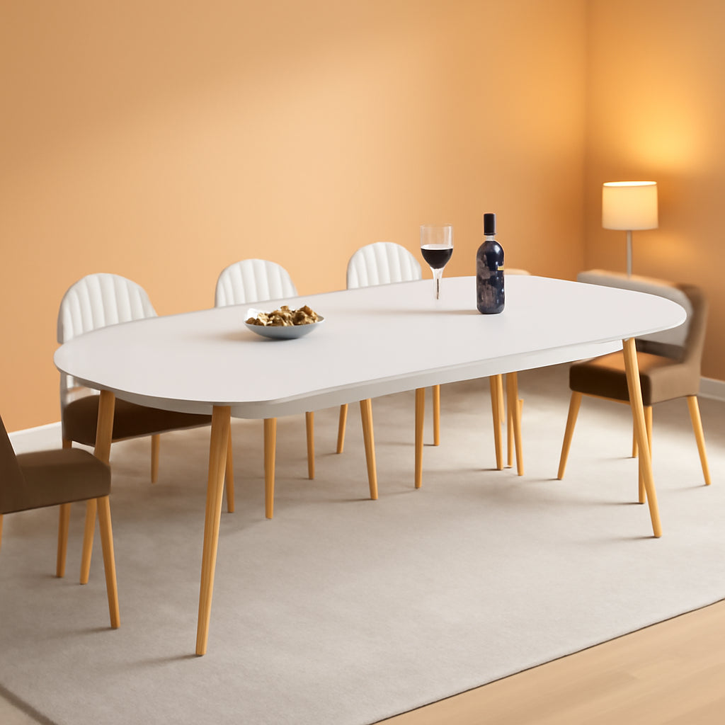 Extendable Oval Dining Table Metal Construction Grey-0