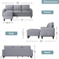 Contemporary Gray Sectional Sofa With Storage Ottoman