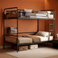 Metal Twin Over Twin Bunk Bed Vintage Brown Safety Rails