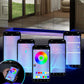 Black High Gloss Buffet Mirror Storage LED Charging