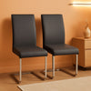 Gray High Back Leather Dining Chairs Set Of 2 For Kitchen