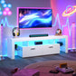 63 Inch White TV Stand With Premium LED Illumination