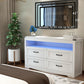 White Contemporary Wooden Dresser With LED Lighting