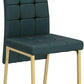 Forest Green Velvet Upholstered Dining Chairs Goldtone