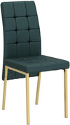 Forest Green Velvet Upholstered Dining Chairs Goldtone