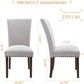 Parsons Upholstered Dining Chairs Light Grey Nailhead