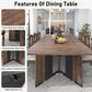 Brown 94 Inch Solid Wood Dining Table Stain Resistant