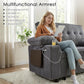 58 In Sleeper Sofa Bed DarkGrey Foldable Side Table Space Saving
