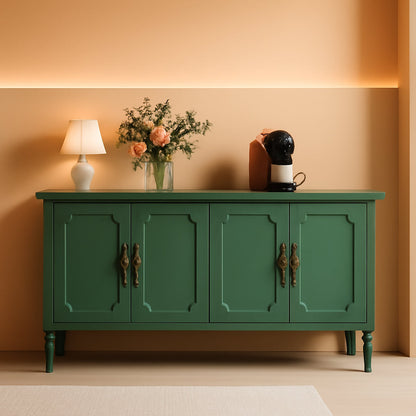 Forest Green Buffet Cabinet With Adjustable Shelves