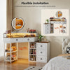 Corner Vanity Desk With Rotating Mirror Illumination