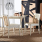 Coastal White And Natural Rattan Dining Chair Set Of 2