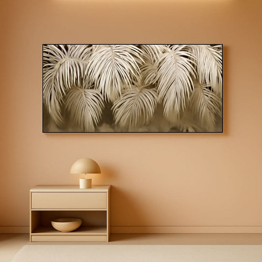 Professional Neutral Canvas Wall Art 24x48 Framed