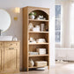 76 Inch Tall Arched Bookcase With Adjustable Shelves