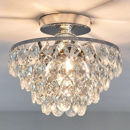 Crystal Chandelier Ceiling Light E26 Chrome Fixture
