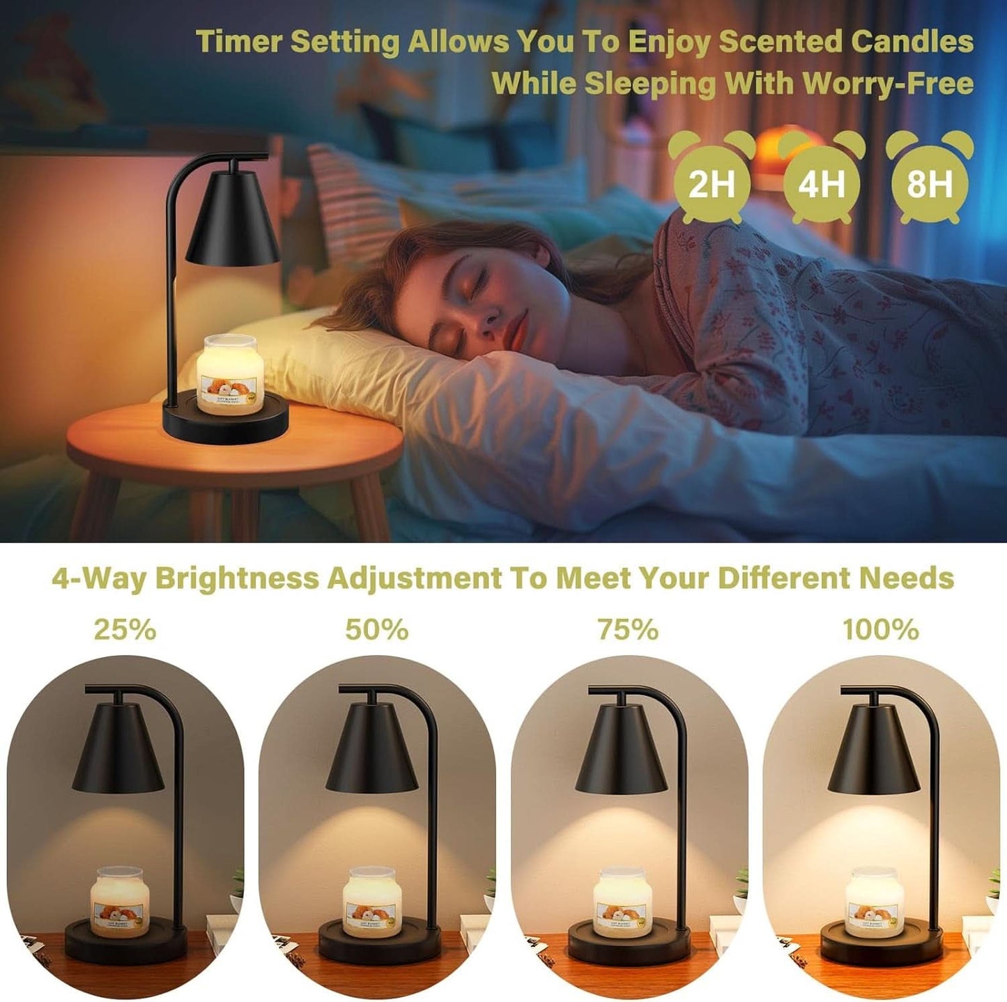 Black Aromatherapy Illuminations Candle Warmer Lamp