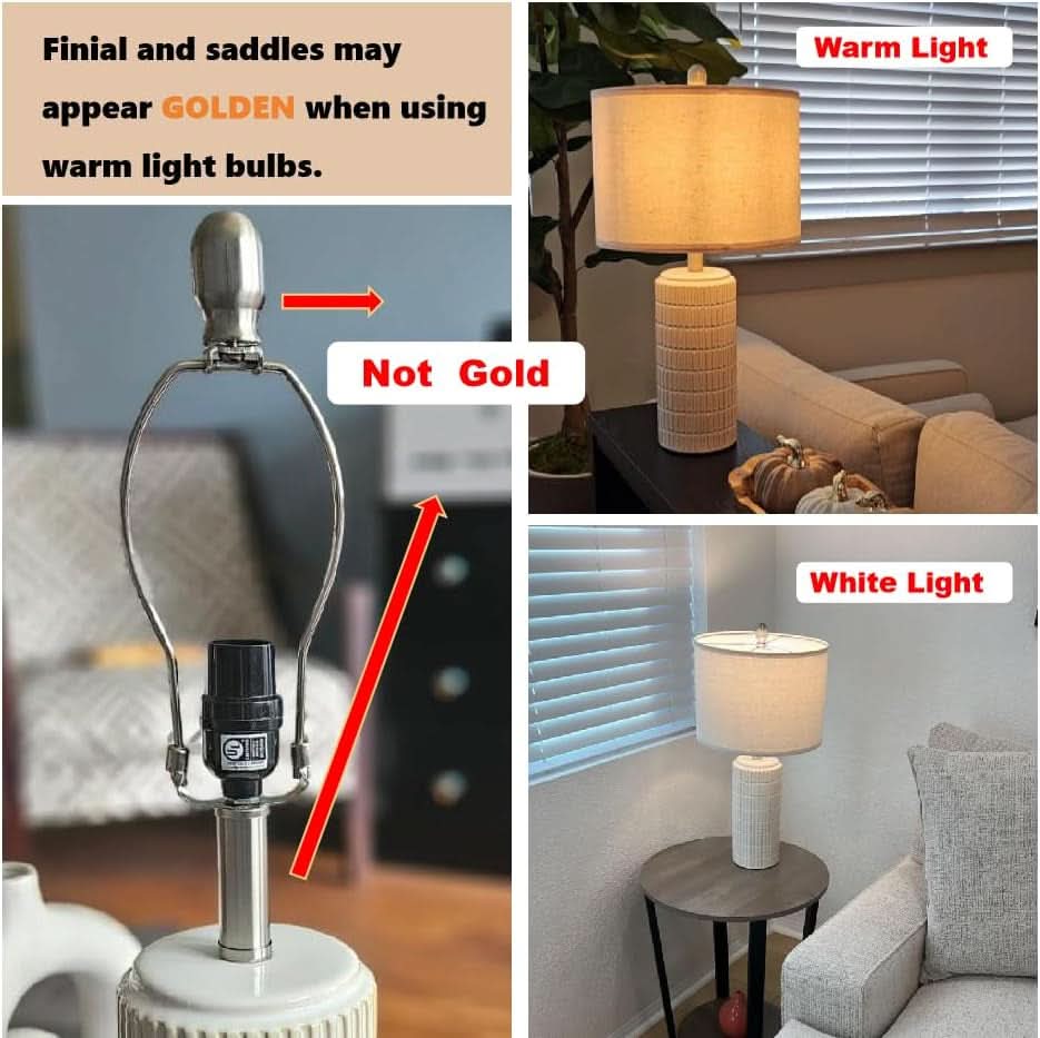 23 Inch Modern Ceramic Table Lamps Set Of 2 White And Beige-1