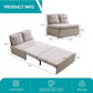 Twin Size Premium Convertible Sofa Bed Sleeper Beige