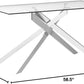 58.5 Inch Rectangular Glass Dining Table With Silver Finish